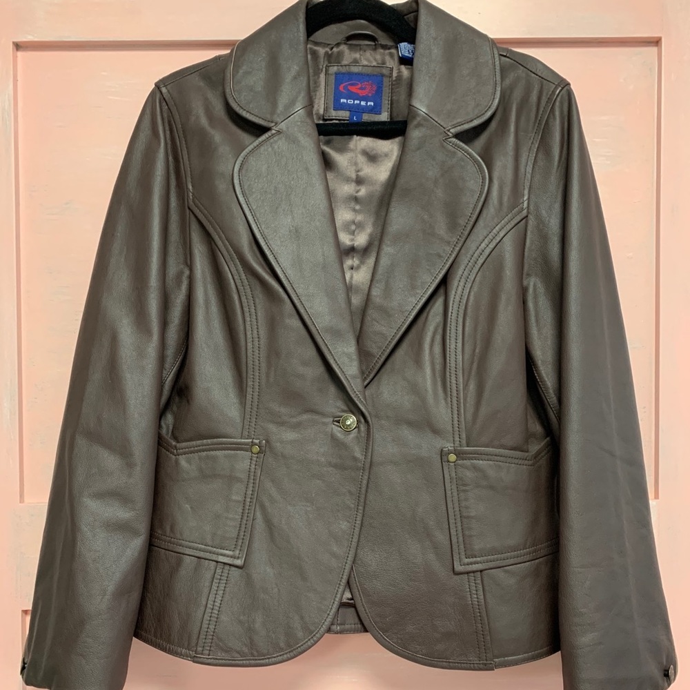 Roper Leather Blazer Jacket - Large - image 1